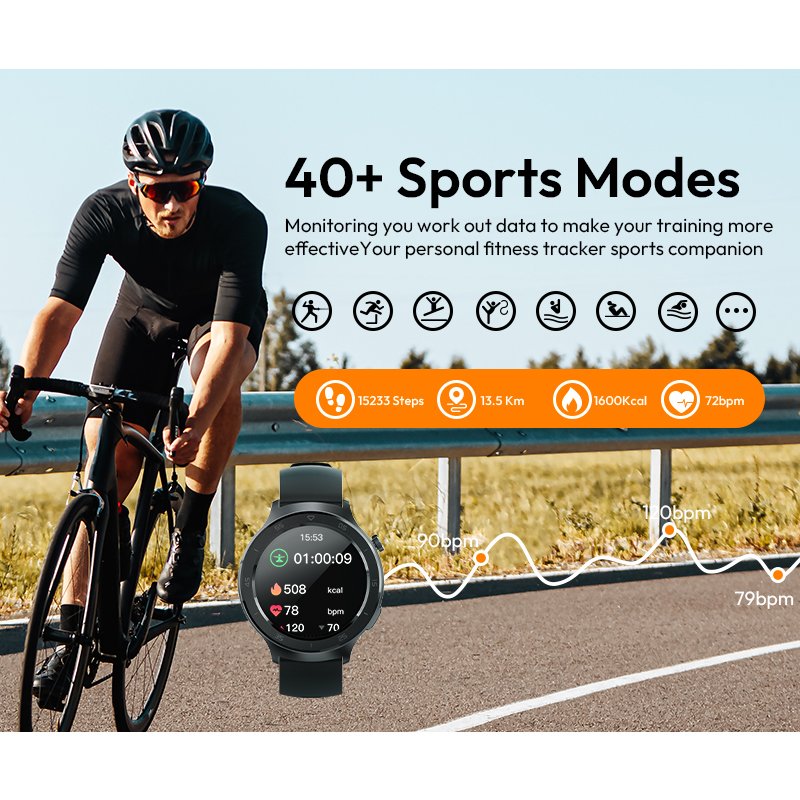 J-STYLE 2351A Circle 4G 5G Android GPS Tracker Sport Waterproof Phone BT Call Smart Watch Smartwatch with Sim Card Simcard Slot